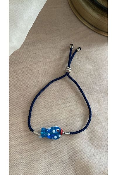 BAE ATOLYE Navy Blue Fish Bracelet with Murano Glass Beads