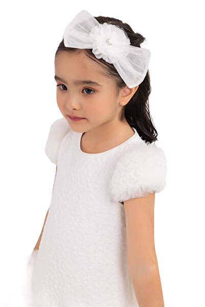 Pamina Tulle Dress, - Short, White, with Matching Headband, 33344 - 116 cm
