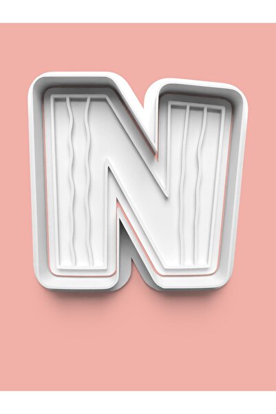 AKTASTORE قالب كوكيز على شكل حرف N منقوش وقالب عجينة السكر