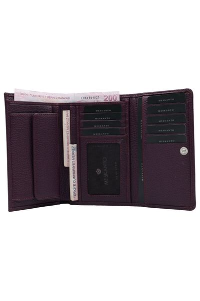 Meskanto Sara Genuine Leather Zippered Women's Wallet