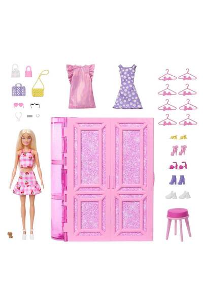 Barbie 'nin Rüya Gardırobu ve Bebek Oyun Seti HXD58