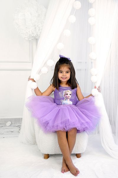 DUCA KIDS Set de corp pentru fete Elsa cu bretele strălucitoare și fustă tutu pufoasă