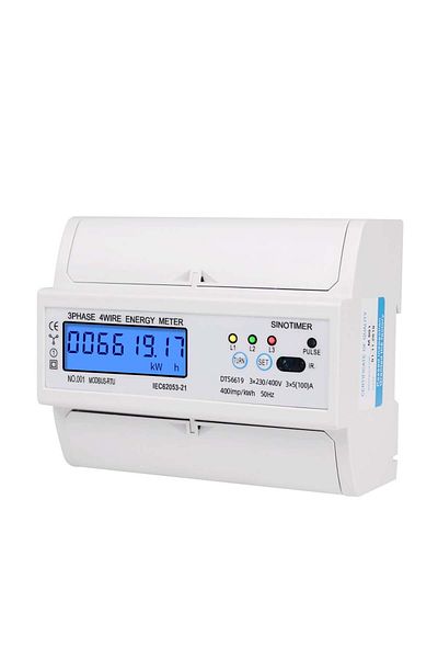 INNOVIX Contor trifazat pentru șine DTS6619-017, monitor factor de putere, afișaj LED, 230/400V, alb