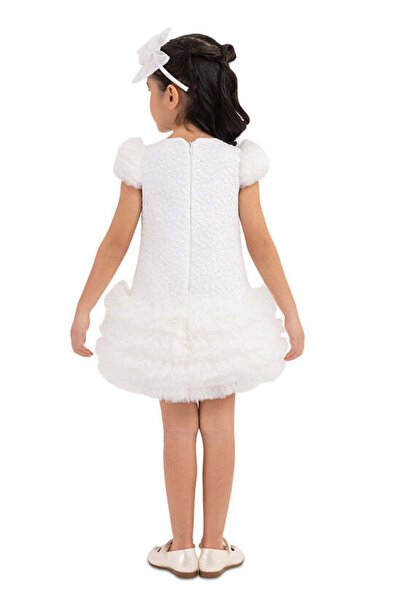 Pamina Tulle Dress, - Short, White, with Matching Headband, 33344 - 116 cm