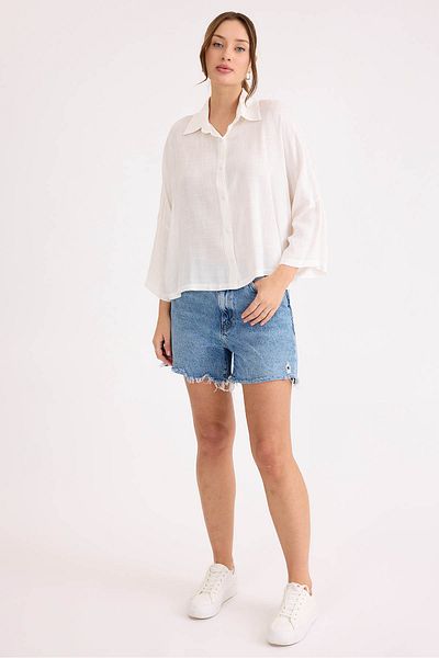 Vitrin Πουκάμισο από λινό βισκόζης Oversize