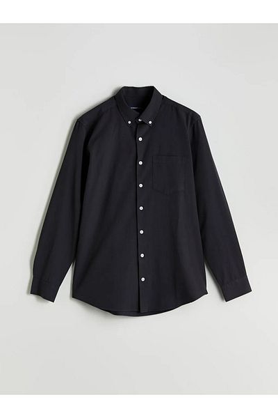 LC Waikiki Lcwaikiki Classic Anthracite Regular Fit Long Sleeve Poplin Men's Shirt