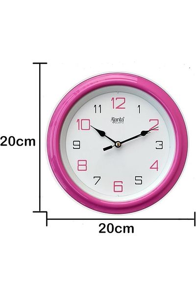 ajanta Abstract Plastic Round Analog Wall Clock (20.5 Cm X 20.5 Cm X 3.5 Cm, Pink)