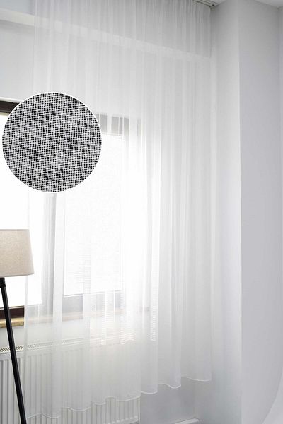 birizmoda Ceylon Patterned Extrafor Gathered Pleatless Tulle Curtain - Fikse
