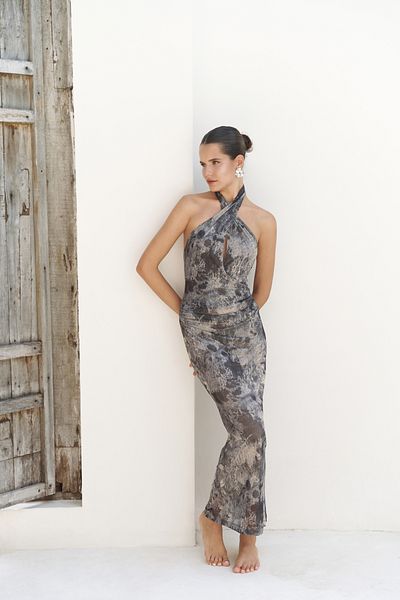 BOHEMAİ Keefnes Double Breasted Anthracite Long Dress