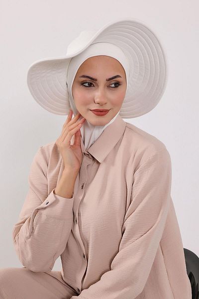 Aisha's Design 3-Piece Plug-In Bonnet, Visor and Hat Set Hijab, St-1P