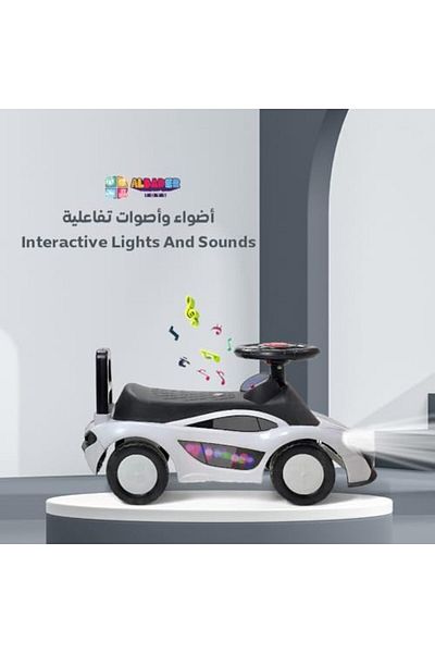 ALBADER سيارة ركوب للأطفال - سيارة ركوب للأطفال مع موسيقى وأضواء، سيارة دفع ممتعة من ماكلارين