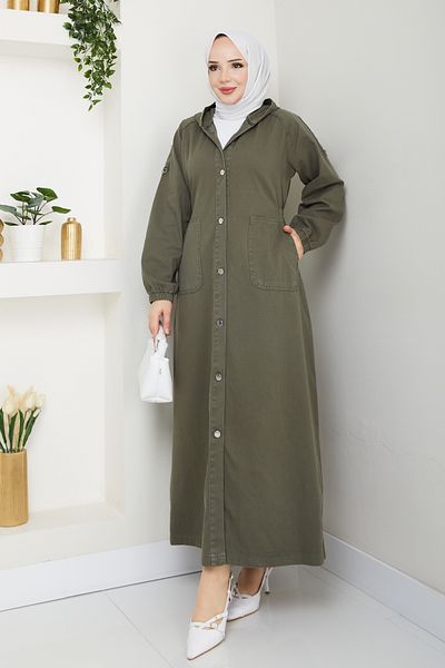 Pamuk Butik Women's Drawstring Waist Detailed Hooded Cap