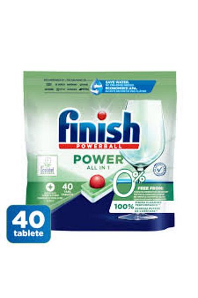Finish Detergent capsule pentru masina de spalat vase Finish Power All in 1 Formula 0%, 40 spalari