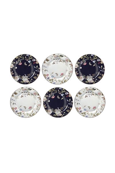 Lucky Art Luckyart Fleurisse Bone 27cm Set of 6 Plates
