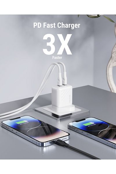 VOLTME Revo 35 Duo Lite Dual USC-C Port Wall Charger 35W - White