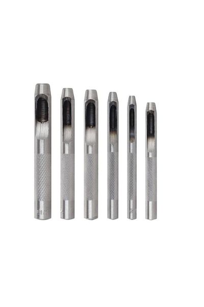 Globalport Retail Set preducele 3-8 mm, 6 buc, otel de impact, pentru piele, carton, cauciuc