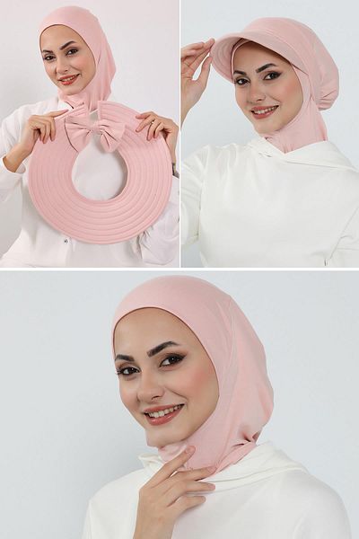 Aisha's Design 3-Piece Plug-In Bonnet, Visor and Hat Set Hijab, St-1P