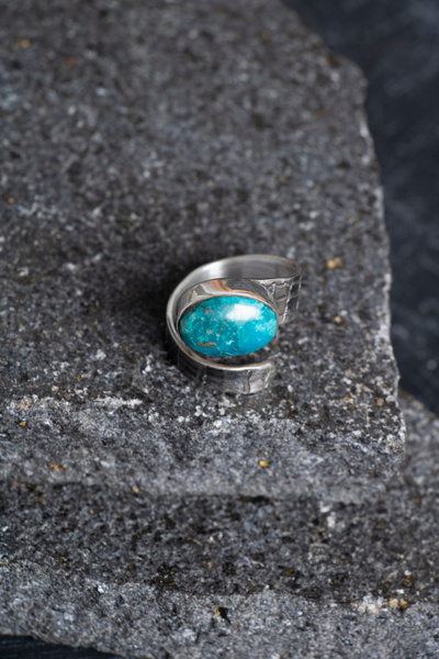 OSMANLI DOĞAL TAŞ Sertifikalı 6,8 gr Turkuaz Taşlı 925 Ayar Gümüş Yüzük