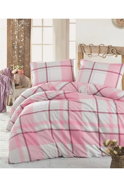 Kristal By Taç Crystal Checkered Four Seasons Quilted Single Quilt Can Be Placed Duvet Cover Set