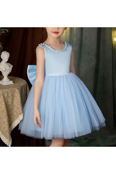 MadyaButik Girl's Collar Pearl Dress Our Violet Model Birthday Graduation Reading Day Evening Dress