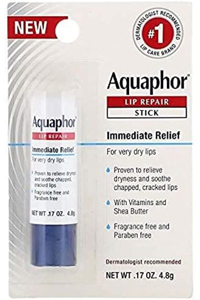 Aquaphor قلم إصلاح الشفاه، راحة فورية، خالٍ من العطور، 1 قلم، 0.17 أونصة (4.8 جم)