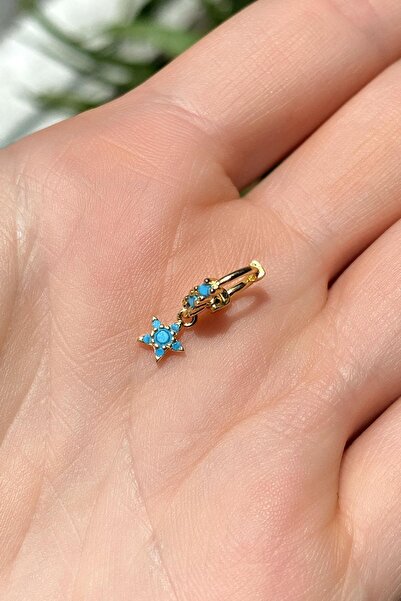 Spossy Silver Jewelry Yıldız Halka Piercing Küpe