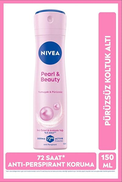 NIVEA Kadın Sprey Deodorant Pearl&Beauty 150ml,72 Saat Anti Perspirant Koruma...