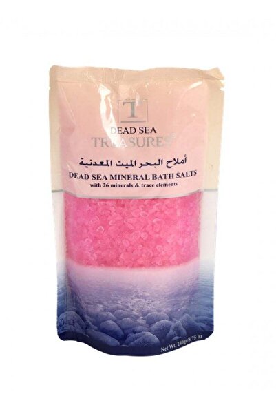 Treasures ملح استحمام معدني من البحر الميت وردي - 240 جرام
