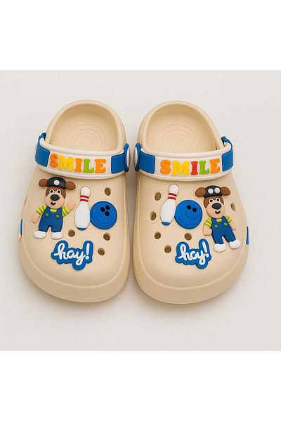 gigigiyim Dog Printed Boys Sandals-Slippers Beige