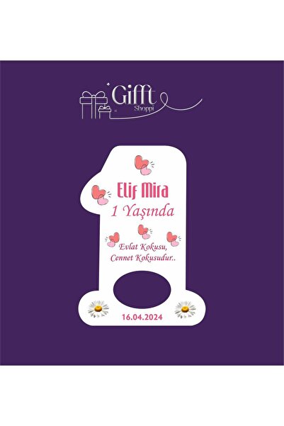 giftshoppi 10 Adet Açacak Magnet Hediyelik Bebek Kalpli Kız 1 Yaş Doğum Günü ...