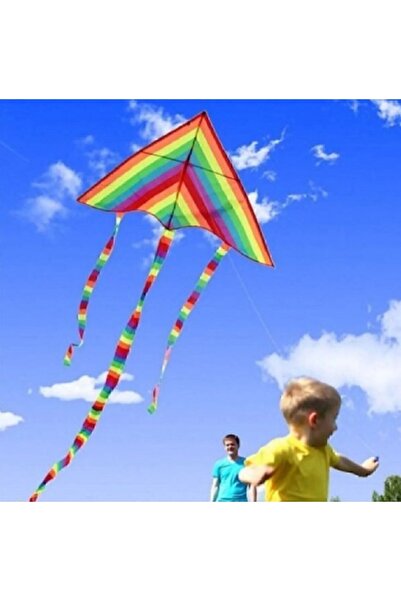 ibis oyuncak İbis - Gökkuşağı Kumaş Uçurtma - Kuyruklu - Bez Kılıflı -115 cm
