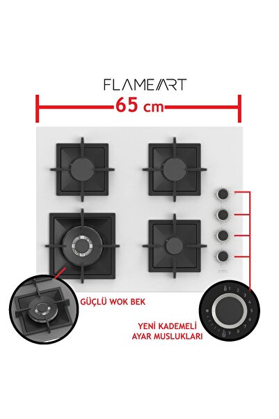 Ferre STEAMART-FRYART-SILENTART Serisi Beyaz Set (SC406-WFA + QEP64CB +D081-SA ) - Döküm Izgara / 65