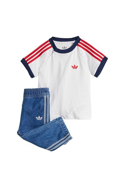 adidas Baby Blue Tracksuit Denim Tee Set Jc7863