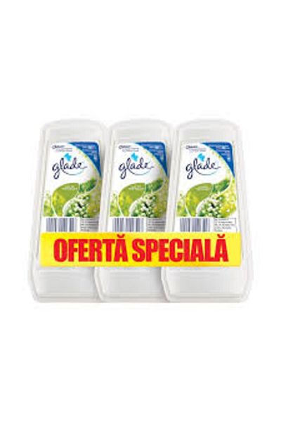 Glade Glade solid gel room air freshener pack, Lilly of the Valley, 3 x 150 g