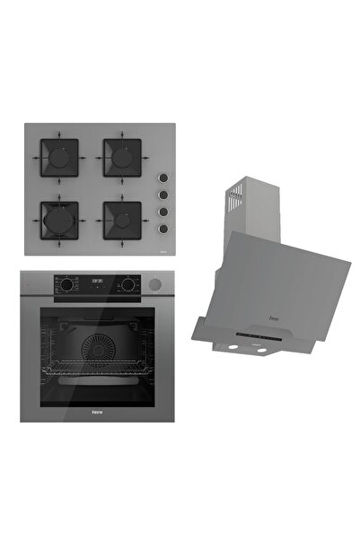Ferre STEAMART-FRYART-SILENTART Serisi Gri Set (SS208 + QEP64CPR +D065-SA ) -...