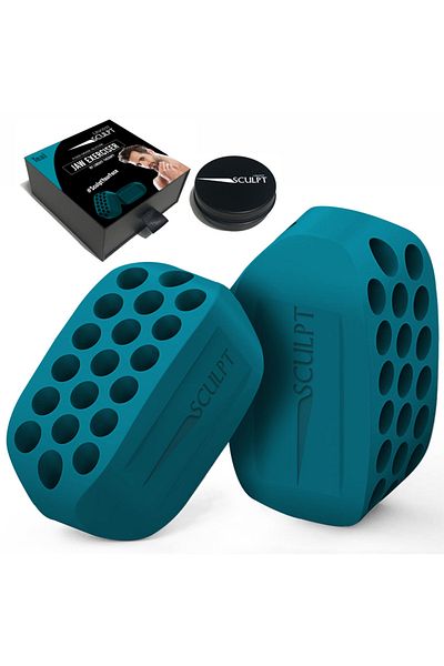 Linovit Jawline Exerciser Set Linovit®, 2pcs, 28kgf, Facial Muscle Toner, Food-Grade Silicone, Turquoise