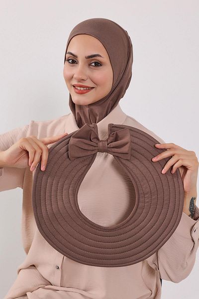Aisha's Design 3-Piece Plug-In Bonnet, Visor and Hat Set Hijab, St-1P