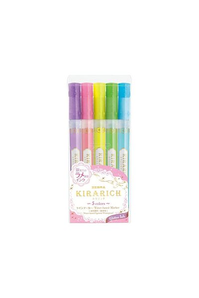 Zebra Kirarich Glitter Highlighter 5 colors/set Zebra