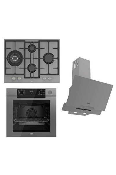 Ferre STEAMART-FRYART-SILENTART Serisi Gri Set (ED078 + QEP64CPR +D065-SA ) - Döküm Izgara / 67 cm O