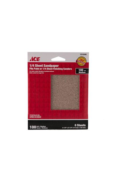 ACE 1/4 Sheet Sandpaper (114 x 140 mm, 6 pcs)