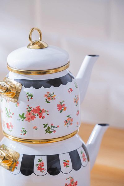 ACAR Qualıta - Luma Lower-Upper Enamel Mini Teapot Set
