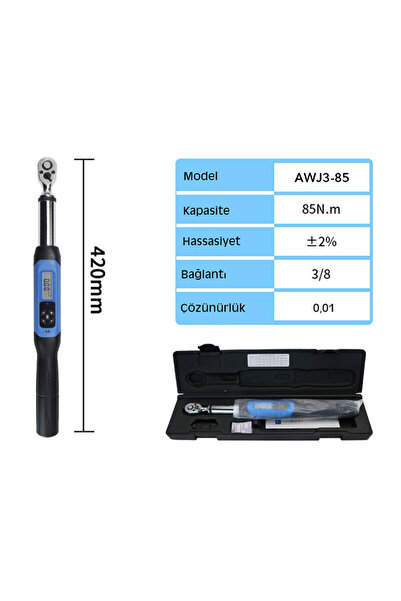 Genel Markalar AWJ3-85 Cırcır Başlı Dijital Torkmetre 85Nm