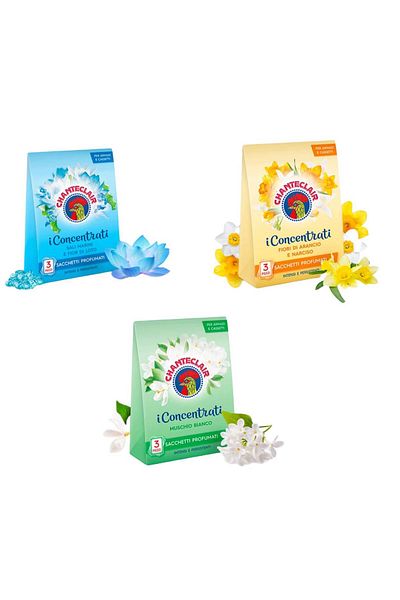 chante clair Package 3 x Chanteclair Scented Sachet Set Sea Salts and Lotus Flowers, Orange Blossom