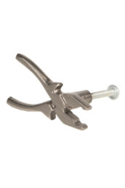 Clayre & Eef Mâner de mobilă metalic argintiu industrial 5x1x3 cm