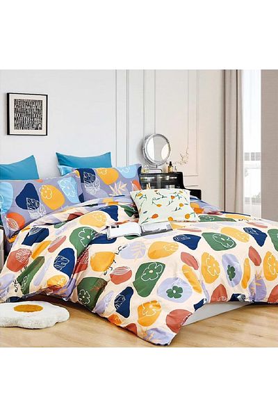 Five Store Double bed linen, Siteki, ranforce cotton, multicolor, 4 pieces
