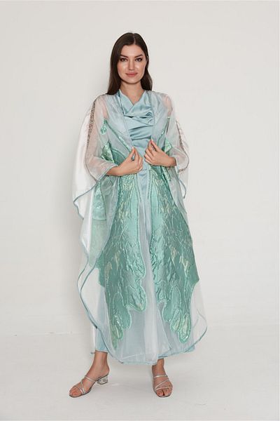 IKKXA Shimmer Bisht Design Jalabiya