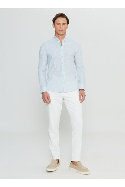 ALTINYILDIZ CLASSICS Ανδρικό πουκάμισο Six Star Classics Slim Fit με κουμπιά πέτο Χακί ACE020252168_HAK