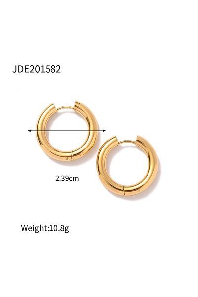 Siya Silver Non-Tarnish Steel Thick Sport Hoop Earrings-2.4 cm