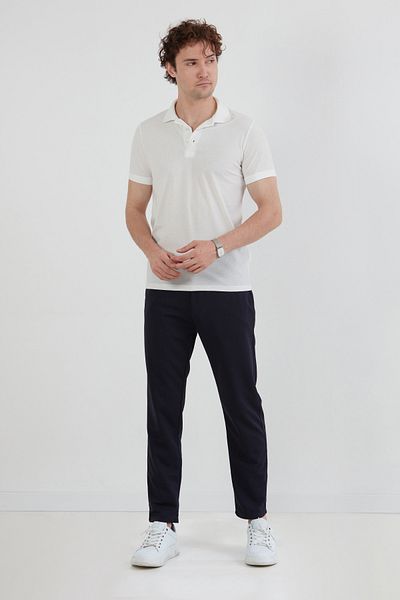 Fulla Moda Buttoned Jogger Trousers with Tie Waist