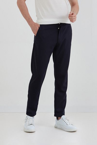 Fulla Moda Buttoned Jogger Trousers with Tie Waist